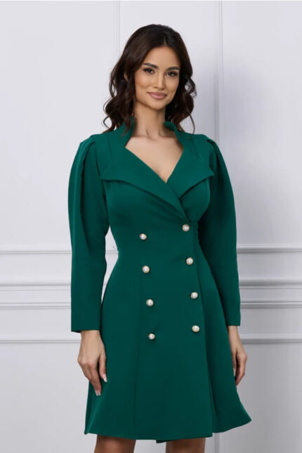 rochie verde smarald tip sacou