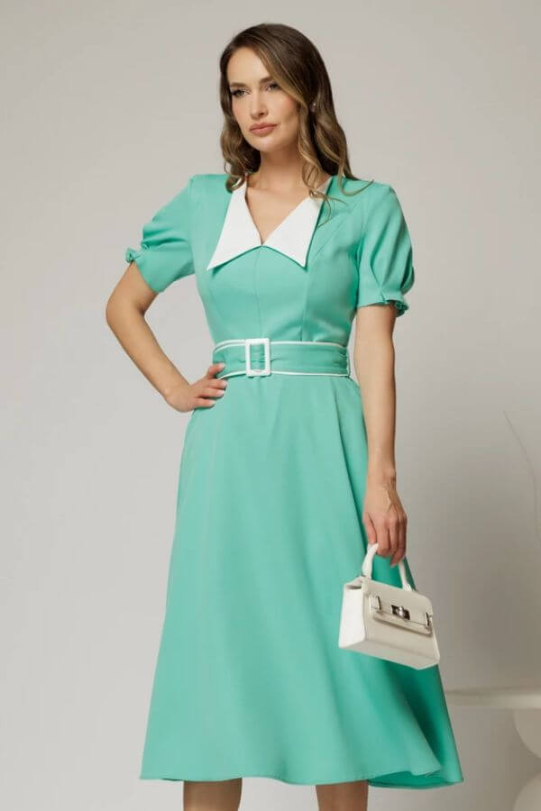 rochie stil retro verde turcoaz maneca scurt rochie stil retro verde turcoaz maneca scurt