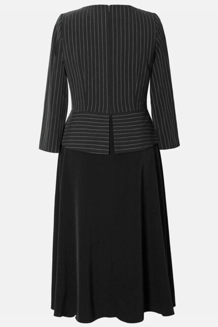 rochie office neagra cu basc asimetric